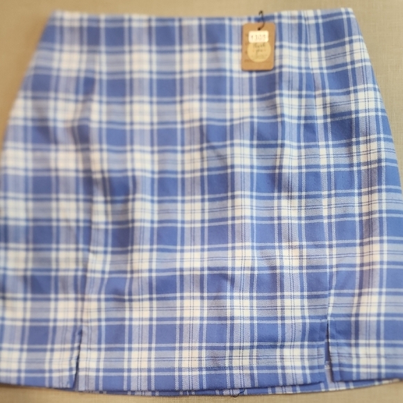 🩶Blue Plaid Women's Skirt - Picture 1 of 3